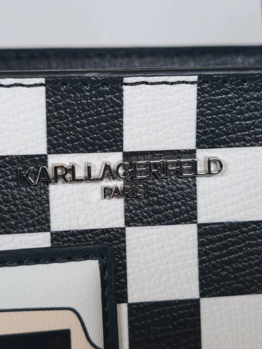 Karl Lagerfeld Paris Women's Maybelle Checkerboard Satchel Bag - Picture 2 of 10